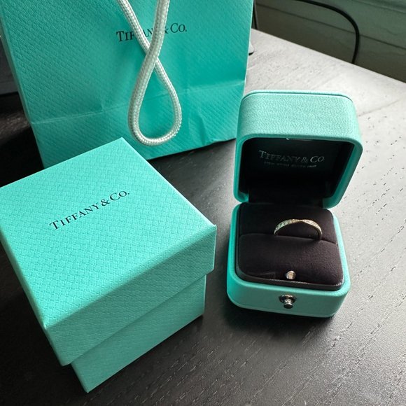 Tiffany Harmony Band Ring - Rose Gold with Diamonds (Size 5) - Picture 4 of 10